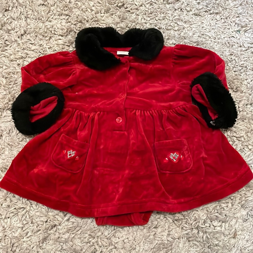 Vintage Bright Future Velour Dress, Size 6/9 Months
